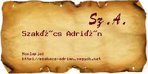 Szakács Adrián névjegykártya
